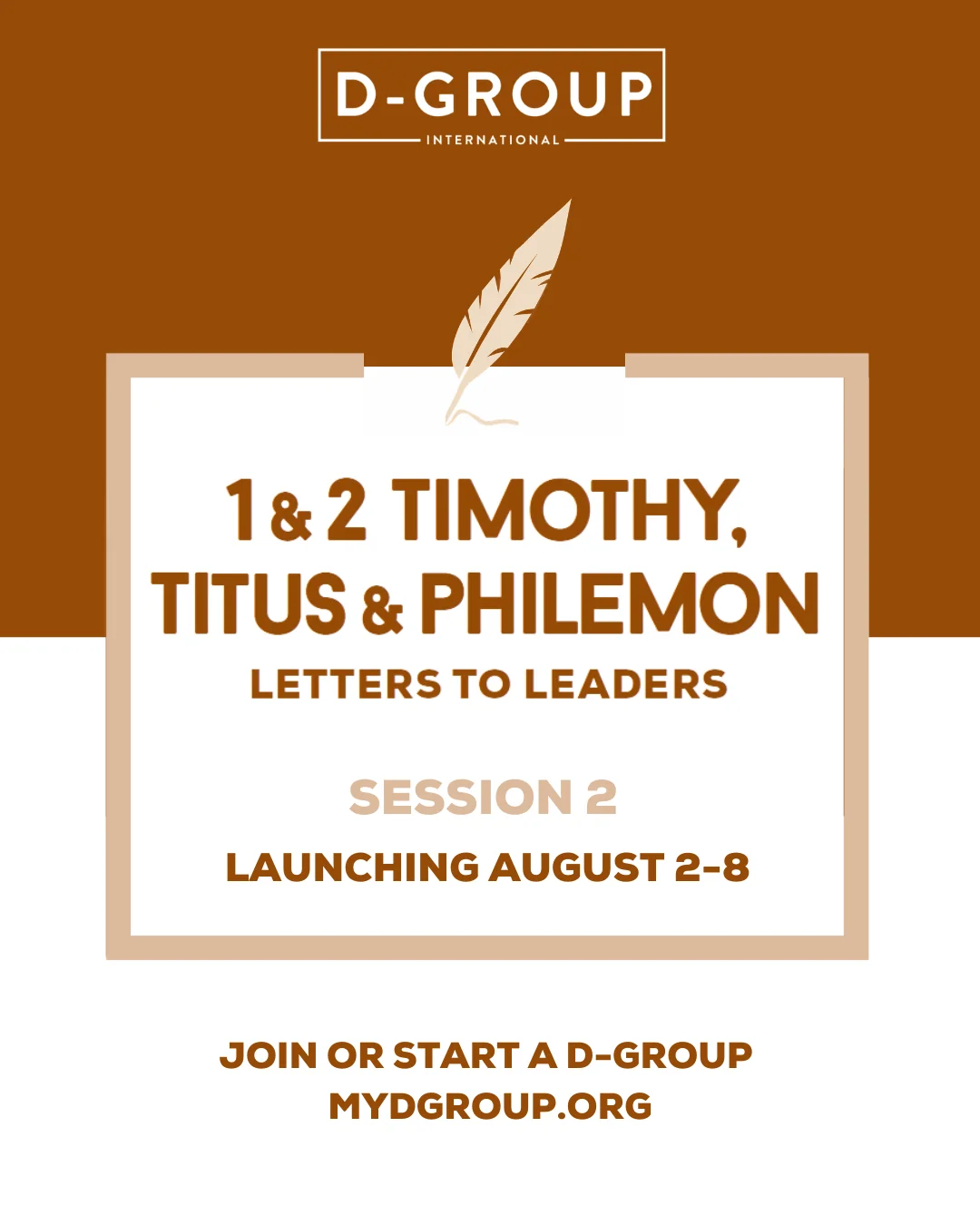 Session 2: 1 & 2 Timothy, Titus & Philemon Registration (D-Group Members Only)