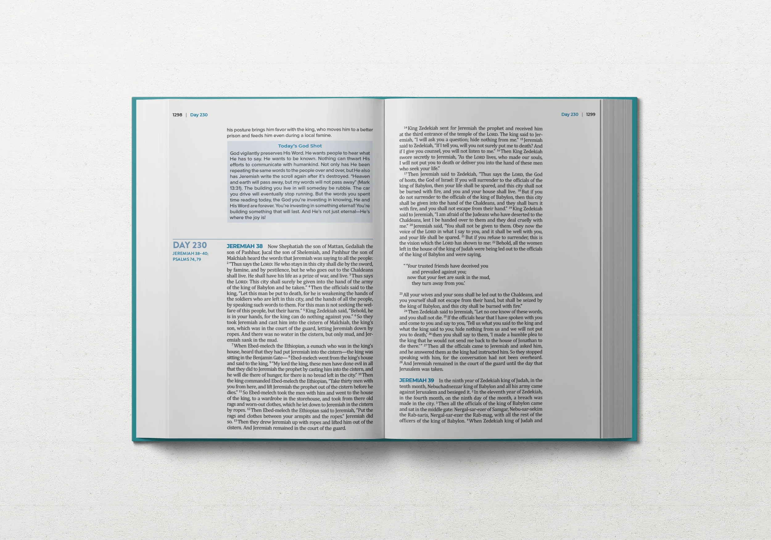 TBR 365-Day Chron Study Bible ESV - Large Print - Teal Vegan Leather - Image 3